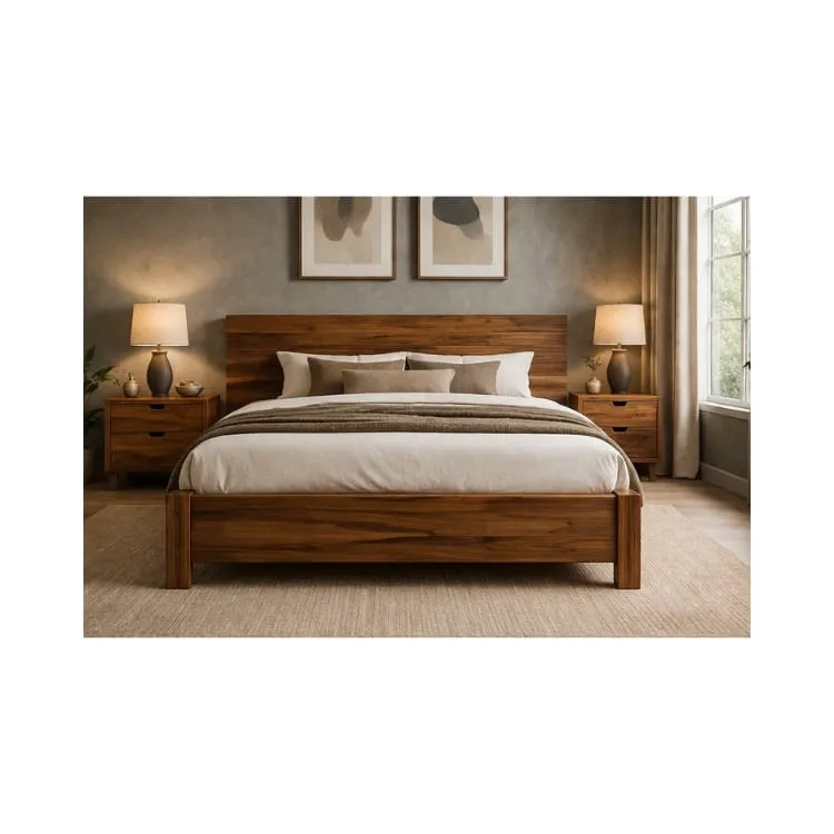 Premium Teak Wood Bed | King Size (78" x 72" / 6.5 ft x 6 ft) | Customizable Sizes Available (Queen, King, 6x4 ft, 6x5 ft, 6x6 ft) | Solid Teak Wood | Durable & Elegant Design.